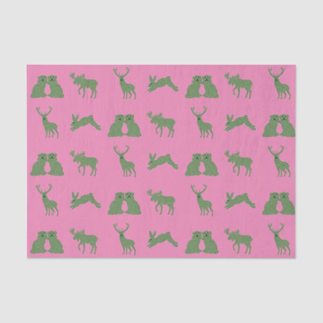 Staffordshire Dogs Topiary Deer Rabbit   Tissue Paper (Front)