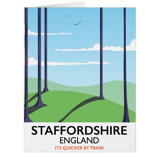 Staffordshire England train poster Cards (Front)