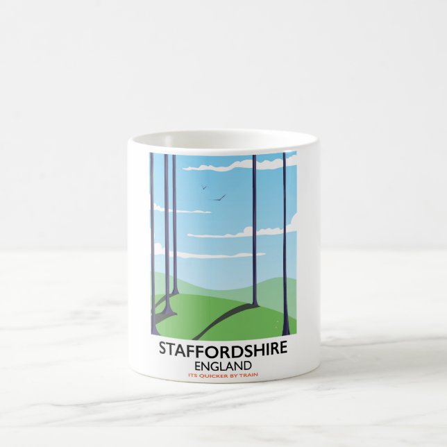 Staffordshire England train poster Coffee Mug (Center)