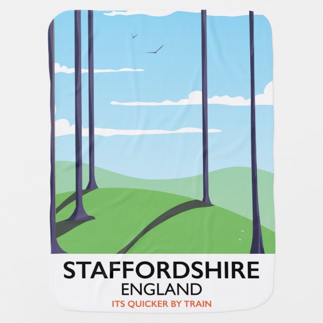 Staffordshire England train poster Stroller Blanket (Front)