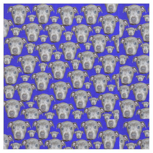 Staffordshire Puppy Faces, Fabric (Close Up)