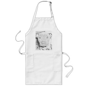 Staffordshire Puppy Pencil Drawing, Apron