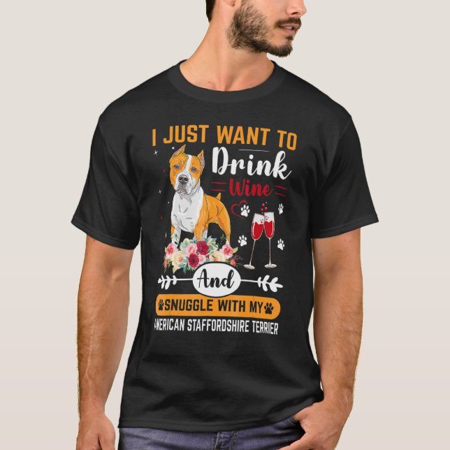 Staffordshire Terrier Dad Dog Dad Boxer Dog Owner  T-Shirt (Front)