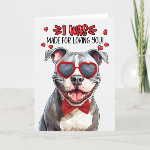 Staffordshire Terrier Dog Loving You Valentine Holiday Card