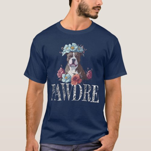 Staffordshire Terrier Girl Pawdre Cute Funny Gift T_Shirt