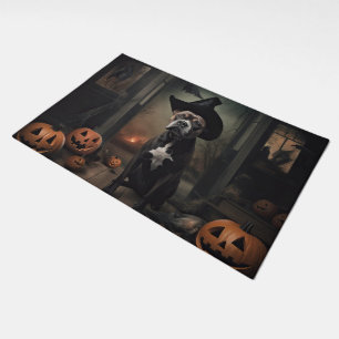 Staffordshire Terrier Pumpkins Halloween Scary Doormat
