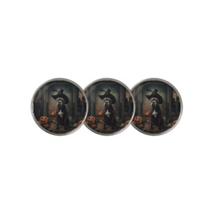Staffordshire Terrier Pumpkins Halloween Scary  Golf Ball Marker