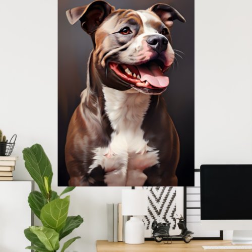 Staffordshire Terrier Realism Art Poster