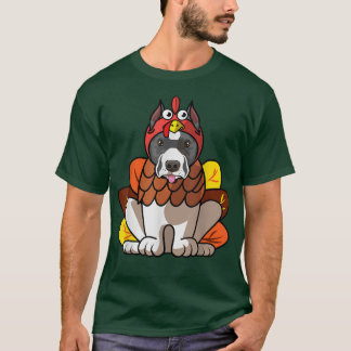 StafforShire Bull Terrier Dog Greets Happy Thanksg T-Shirt