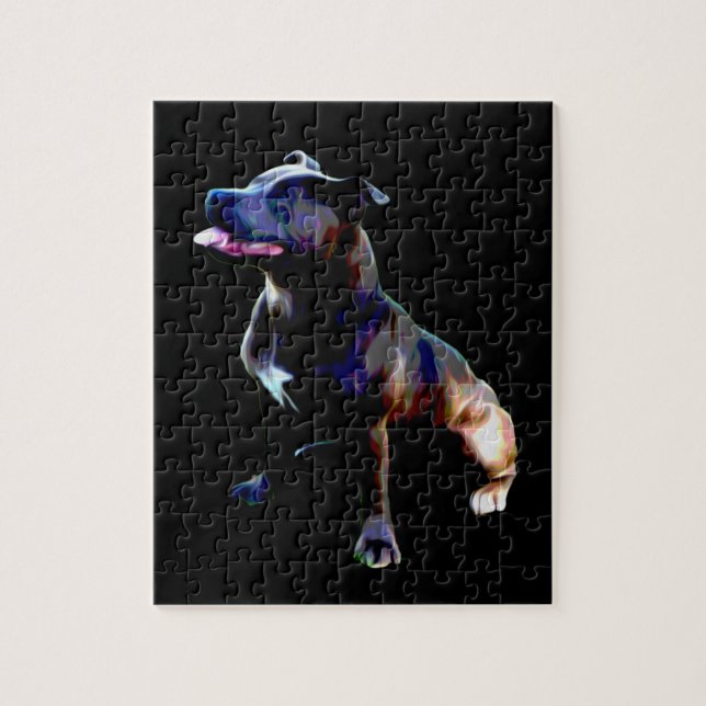 Staffy Bull Terrier Oil Paint, Jigsaw Puzzle (Vertical)