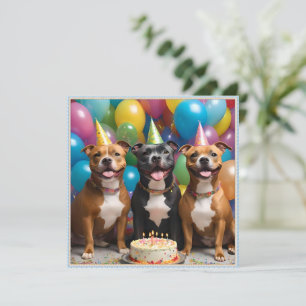 Staffy Celebration: A Birthday Party with Cake  Save The Date