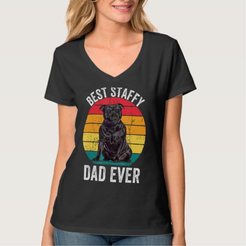 Staffy Dad Funny Vintage Staffordshire Bull Terrie T_Shirt