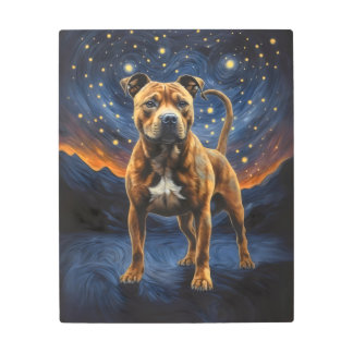 Staffy Dog Artsy Metal Print