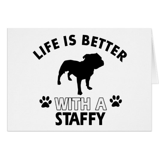 Staffy dog breed designs cards (Front Horizontal)
