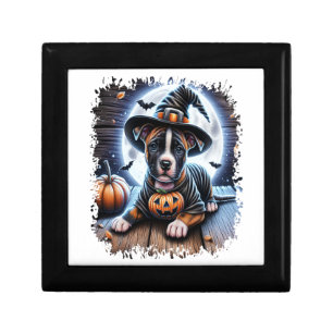 Staffy Dog Halloween Square Gift Box