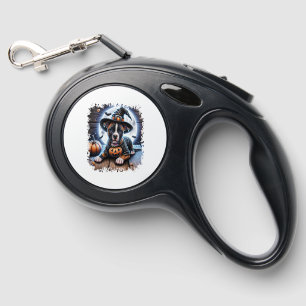 Staffy Dog Halloween Square Retractable Pet Leash