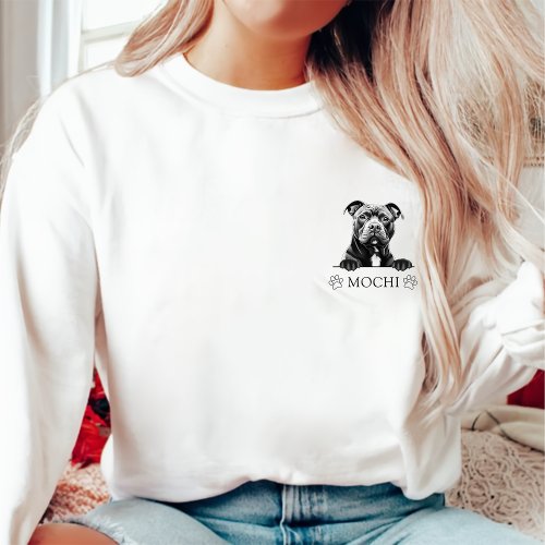 Staffy Dog Hand Drawing Personalized Sweatshirt