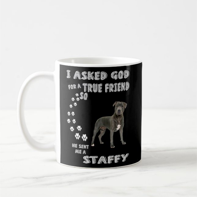 Staffy Dog Mom Stafford Dad Staffordshire Bull Ter Coffee Mug (Left)