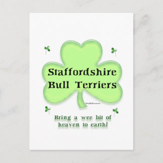 Staffy Heaven; Staffordshire St. Patrick's day Postcard