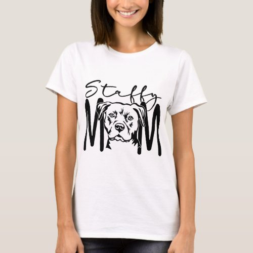 Staffy Mom T_Shirt
