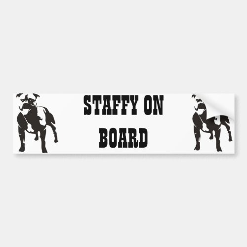 Staffy on Board Bumper Sticker