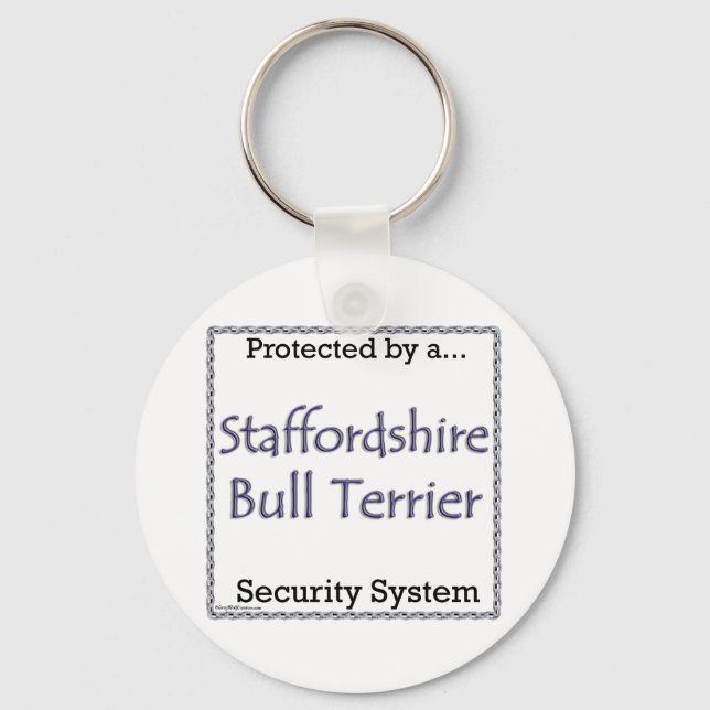 Staffy Security System Keychain (Front)