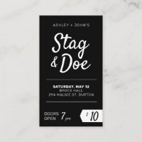 Stag and Doe Tickets modern classic party tiks
