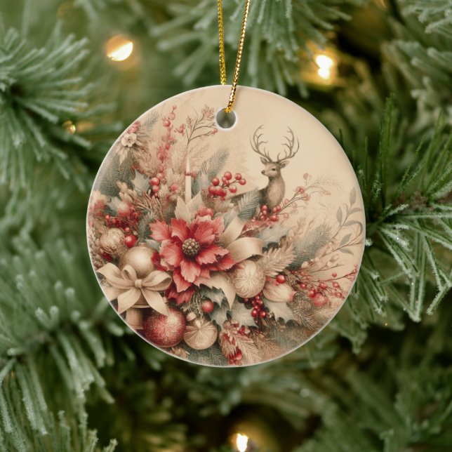 Stag and floral tree ornament (Tree)