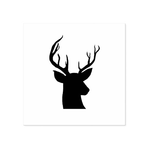 Stag Antler Rustic Country Drawing Rubber Stamp