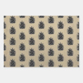 Stag,  antlers, fir trees on a stone background wrapping paper sheets (Front 2)