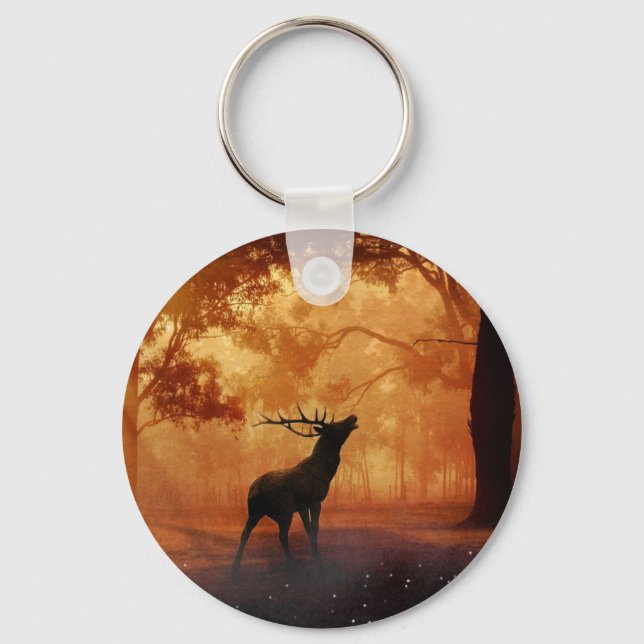 Stag at Sunset Keychain (Front)