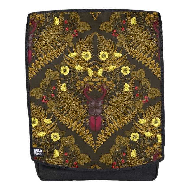 Stag beetle and ferns backpack (Front)