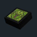 Stag beetle and ferns, green leaves gift box<br><div class="desc">Hand-painted woodland flora and fauna- buttercups,  ferns,  wild strawberries,  mushrooms and stag beetle</div>