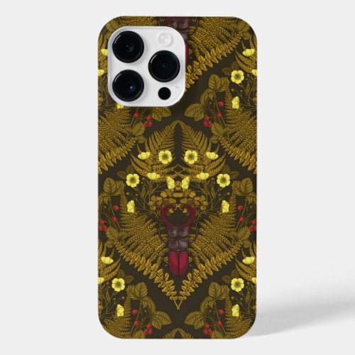 Stag beetle and ferns iPhone 14 pro max case