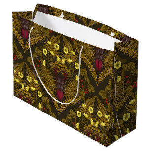 Stag beetle and ferns large gift bag