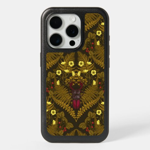 Stag beetle and ferns iPhone 15 pro case