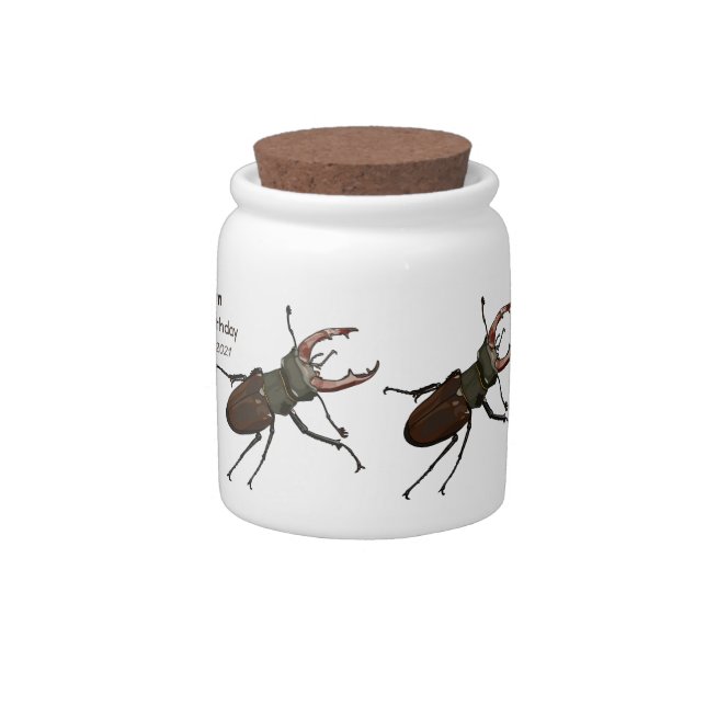 Stag beetle cartoon illustration candy jar (Right)