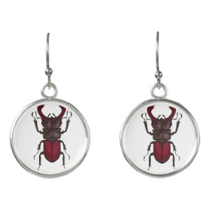 Stag beetle earrings