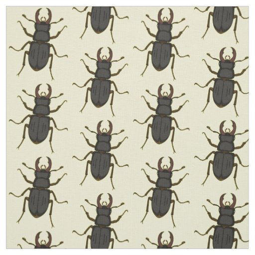 Stag beetle insect illustration fabric