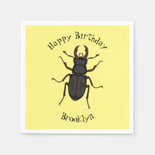 Stag beetle insect illustration napkins