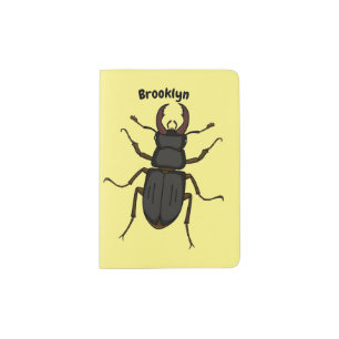 Stag beetle insect illustration passport holder