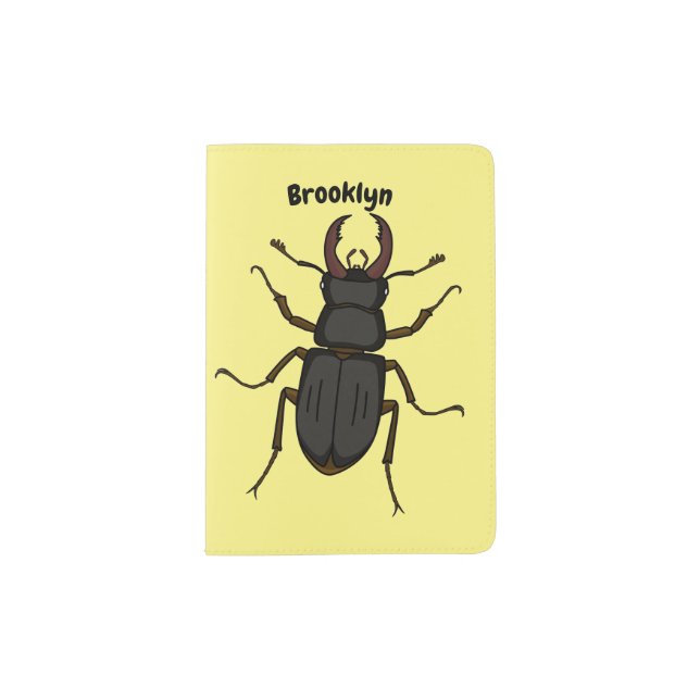 Stag beetle insect illustration passport holder (Front)