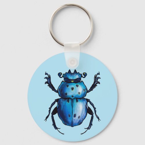 Stag Beetle QR Code Insect Art Entomology Keychain