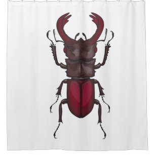 Stag beetle shower curtain