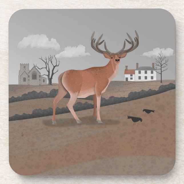 Stag Beverage Coaster (Front)