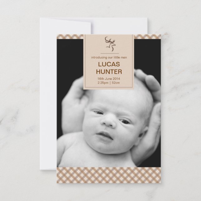 Stag Birth Announcement (Front)