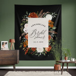 Stag black terracotta floral rustic bridal shower  tapestry<br><div class="desc">Rustic floral and stag antlers bridal shower invite. With beautiful black,  rust,  terracotta,  blush pink and sage green pampas grass eucalyptus watercolor details with beautiful script text. This modern bridal shower party decor design is sure to set the style for your big day.</div>