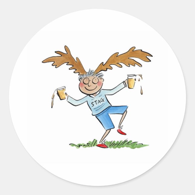 Stag Classic Round Sticker (Front)