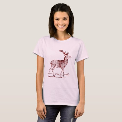 Stag _ Dark Red T_Shirt