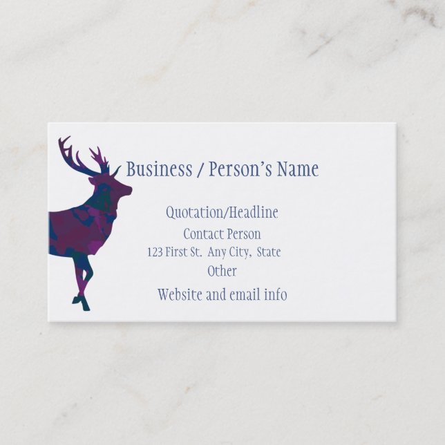Stag Deer Animal Business Wildlife Animal Card (Front)